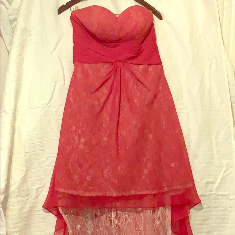 Sheer lace Fuchsia/Ivory fancy party dress